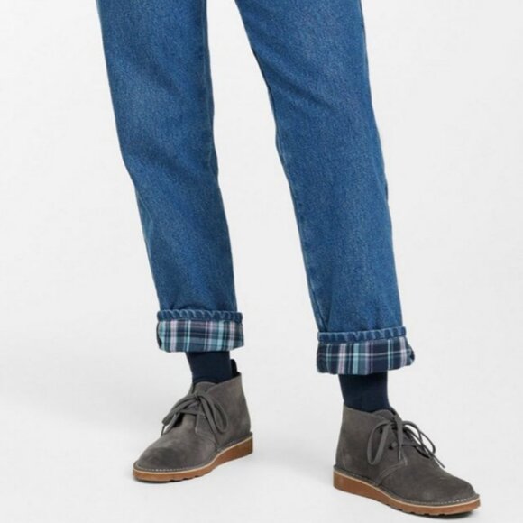 L.L. Bean women size 4 Reg Fit blue zipper/button flannel lined jeans - Picture 6 of 6